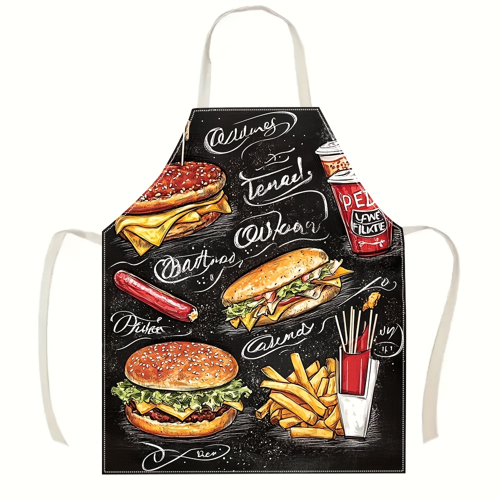 Home Cooking Fast Foods - 1 peça Avental de Linho Preto