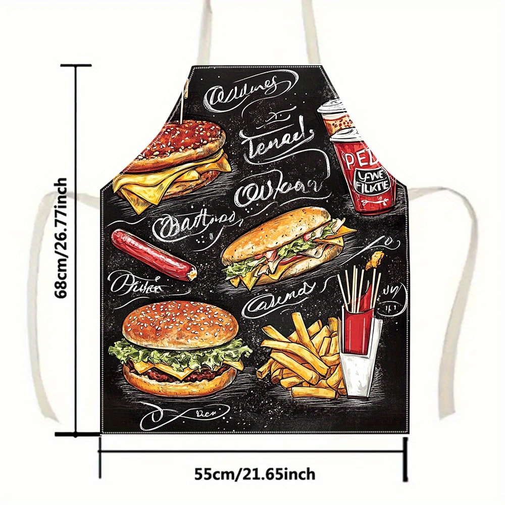1 peça Avental de Linho Preto  - Home Cooking Fast Foods avaliação e preço